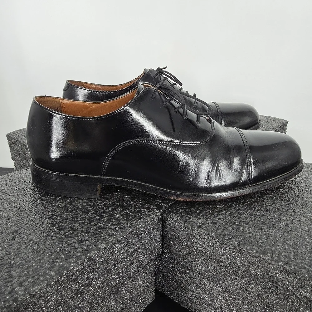 Bostonian Classics First Flex Black Leather Cap Toe Oxford Dress Shoes Men's 9 M